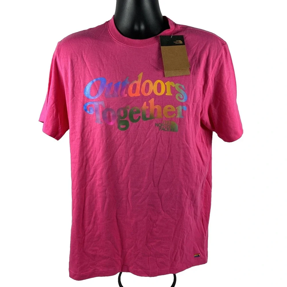 The North Face Pride Collection Outdoors Together Men's Pink T-Shirt Size M NWT